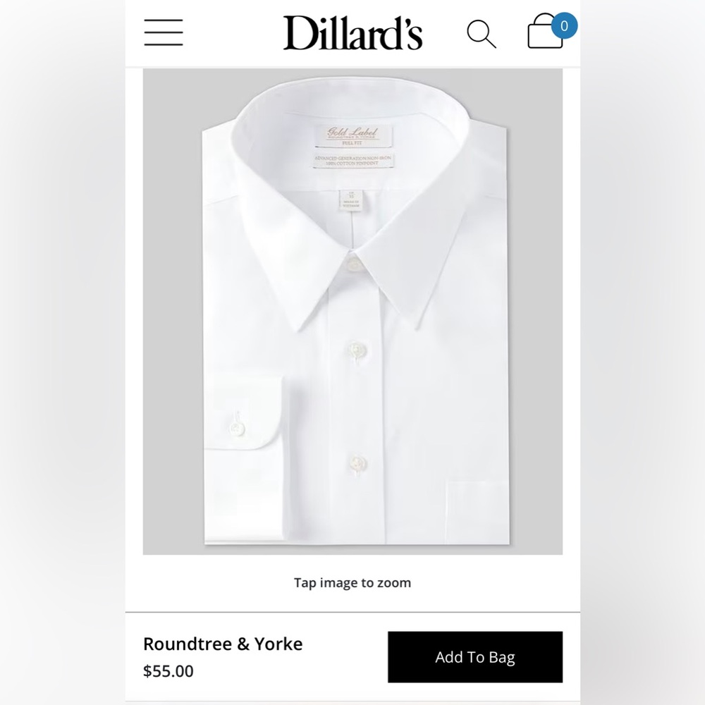 Men’s Gold Label Roundtree and York dress shirt